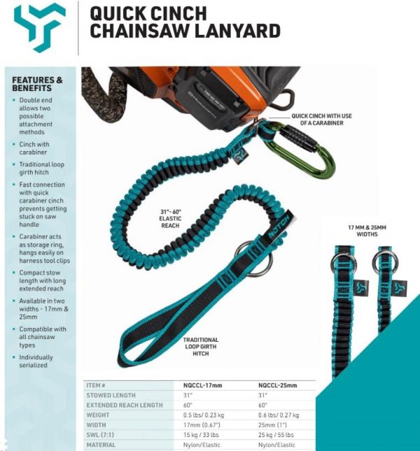 Notch Quick Cinch Chainsaw Lanyard Info 2
