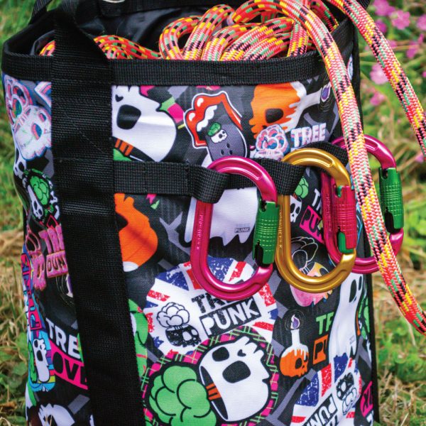 Punk bag in use with carab clips