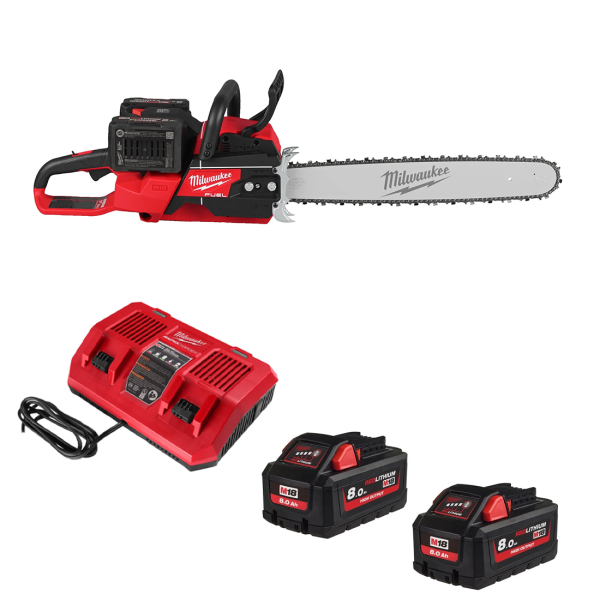 Milwaukee M18 Fuel F2CHS50-802 Dual Battery Chainsaw (50cm Cut) (Kit)