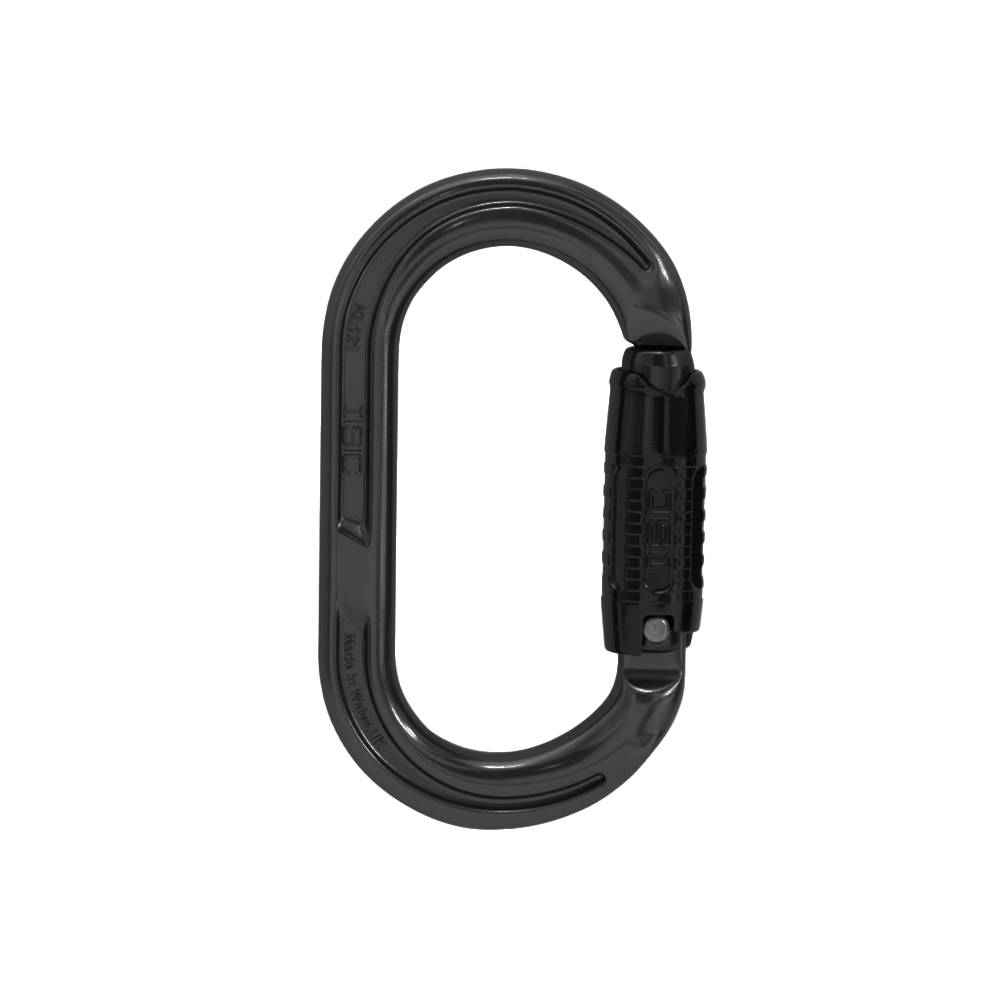 ISC Oval Supersafe 3 Way Carabiner - Black