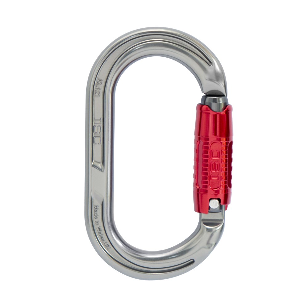 ISC Oval Supersafe 3 Way Carabiner - Grey
