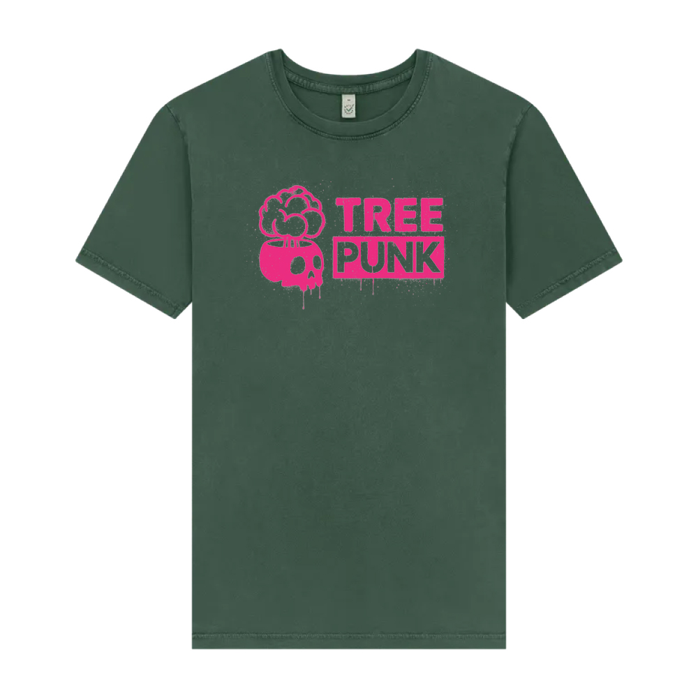 Tree Punk Graffiti Green (Pink Print) T-Shirt