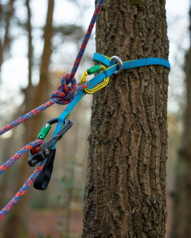 @ftctree Joker Light Friction/Cambium Saver. 

Offering multiple configurations to suit you. In this set up we’re using it to show a mechanical advantage from a redirect. 

Always fun to have a play with new toys!! Grab one while ya can.

#ftctree #honeybros #arborist #arblife #treeclimber #climbinggear #arbgear